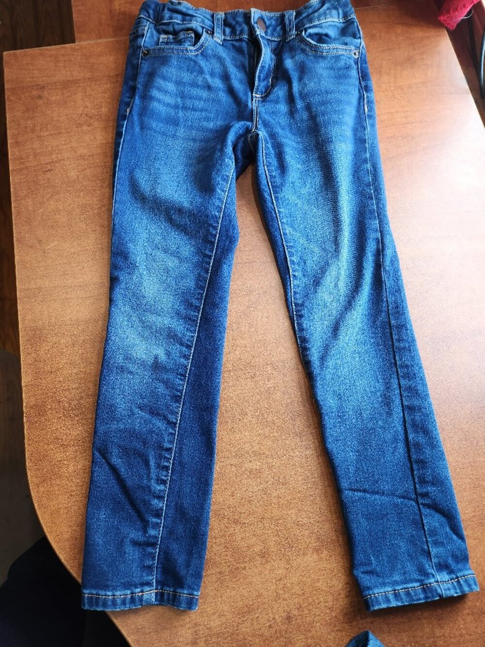 Wonder Nation Girls Skinny Jeans Size 7 Dark Wash Adjustable Waist